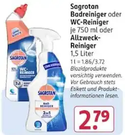 Rossmann Sagrotan Badreiniger oder WC-Reiniger Angebot