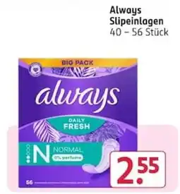 Rossmann Always Slipseinlagen Angebot