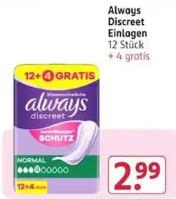 Rossmann Always Discreet Einlagen Angebot
