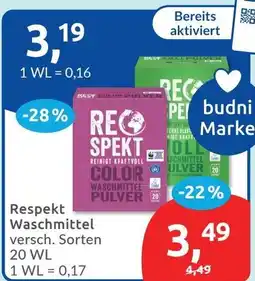 Budni Respekt Waschmittel Angebot