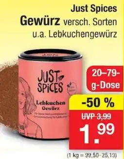 Zimmermann Just Spices Lebkuchen Gewürz Angebot