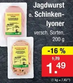 Zimmermann Jagdwurst o. Schinken-lyoner Angebot
