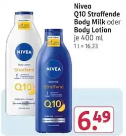 Rossmann Nivea Q10 Straffende Body Milk oder Body Lotion Angebot