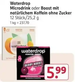 Rossmann Waterdrop Microdrink oder Boost mit natürlichem Koffein ohne Zucker Angebot