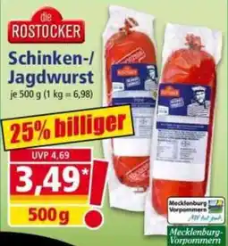 Norma die ROSTOCKER Schinken-/Jagdwurst Angebot