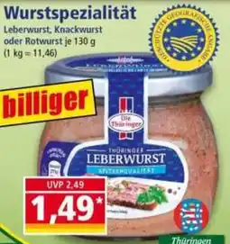 Norma Die Thüringer Leberwurst Angebot