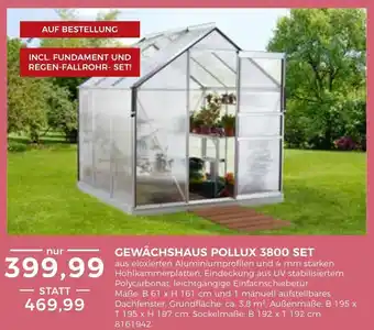 BBM Baumarkt Gewächshaus Pollux 3800 Set Angebot