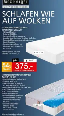 Zurbrüggen Max Berger 7-Zonen-Tonnentaschenfederkernmatratze OPAL 300 Angebot