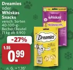 Combi Dreamies oder Whiskas Snacks Angebot