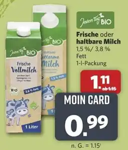 Combi Jeden Tag BIO Frische Vollmilch Angebot