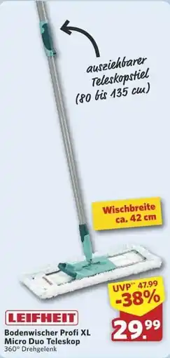 Combi LEIFHEIT Bodenwischer Profi XL Micro Duo Teleskop Angebot