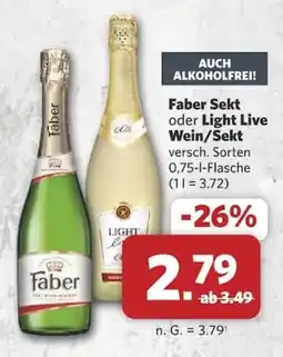Combi Faber Sekt oder Light Live Wein/Sekt Angebot
