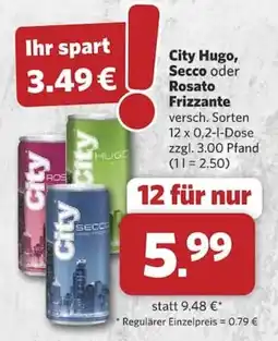 Combi City Hugo, Secco oder Rosato Frizzante Angebot