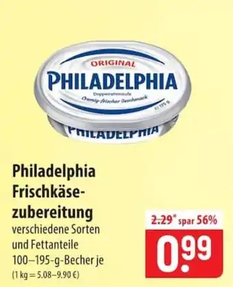 Philadelphia Frischkäsezubereitung