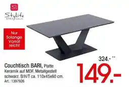 Zurbrüggen Couchtisch BARI, Platte Keramik auf MDF. Metallgestell Angebot