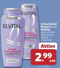 Combi L'Oréal Elvital Shampoo oder Spülung Angebot