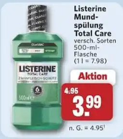 Combi Listerine Mundspülung Total Care Angebot