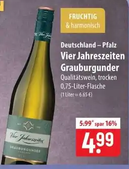 Famila Nord Ost Vier Jahreszeiten Grauburgunder Angebot