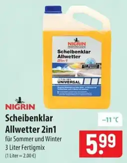 Famila Nord Ost NIGRIN Scheibenklar Allwetter 2in1 Angebot