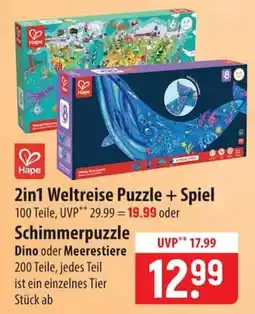 Famila Nord Ost Hape 2in1 Weltreise Puzzle + Spiel Angebot