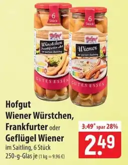 Famila Nord Ost Hofgut Wiener Würstchen, Frankfurter oder Geflügel Wiener Angebot