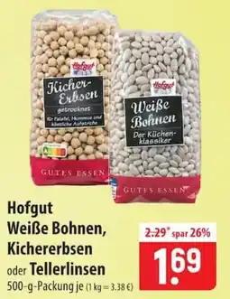 Famila Nord Ost Hofgut Weiße Bohnen, Kichererbsen oder Tellerlinsen Angebot