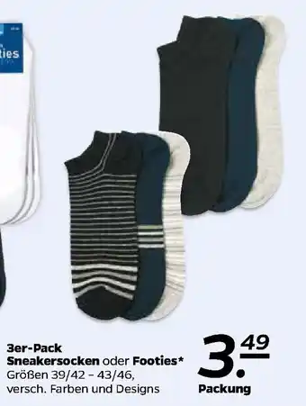 NETTO 3er Pack Sneakersocken oder Footies Angebot