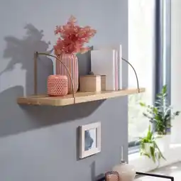 Netto Marken-Discount KADIMA DESIGN Wandregal TEVERE: Industrie-Stil, Mango Massivholz/Eisen, 80x25x22 cm Angebot