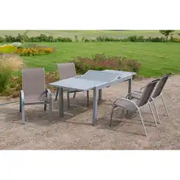 Netto Marken-Discount Merxx Tischgruppe Amalfi, 5-tlg. ca. 160/220 x 90 cm, taupe Angebot
