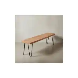 Netto Marken-Discount KADIMA DESIGN Sitzbank BALU Massivholz: Landhausstil, 160 cm, Metallbeine, einfache Pflege Angebot