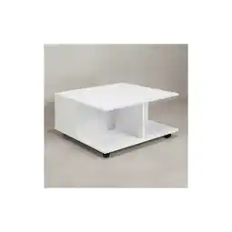 Netto Marken-Discount KADIMA DESIGN Couchtisch RAPIDO: 70x70x36,5 cm, 2 Schubladen, Rollen, Melaminharzbeschichtung, Weiß Angebot