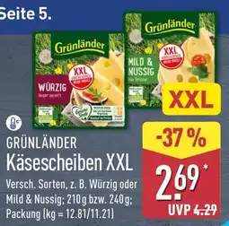 Aldi Nord Grünländer Käsescheiben XXL Angebot