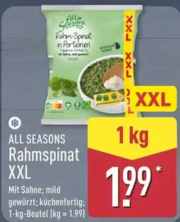 Aldi Nord All Seasons Rahm-Spinat Angebot
