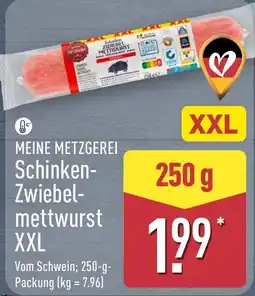 Aldi Nord MEINE METZGEREI Schinken-Zwiebel-mettwurst XXL Angebot