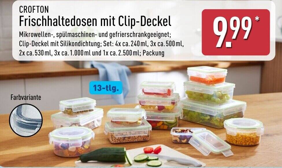 CROFTON Frischhaltedosen mit Clip-Deckel Angebot bei Aldi Nord
