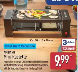 Aldi Nord AMBIANO Mini-Raclette Angebot