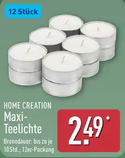 Aldi Nord HOME CREATION Maxi-Teelichte Angebot