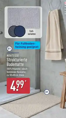 Aldi Nord NOVITESSE Strukturierte Badematte Angebot