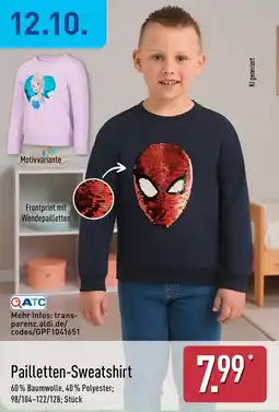 Aldi Nord Pailletten-Sweatshirt Angebot