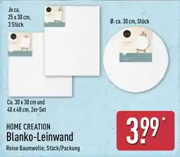Aldi Nord HOME CREATION Blanko-Leinwand Angebot