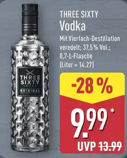 Aldi Nord THREE SIXTY Vodka Angebot
