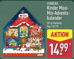 Aldi Nord FERRERO Kinder Maxi-Mix-Adventskalender Angebot