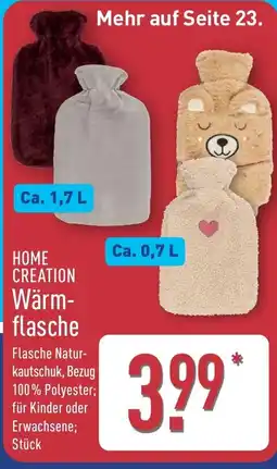 Aldi Nord HOME CREATION Wärm-flasche Angebot