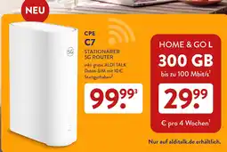 Aldi Nord CPE C7 STATIONÄRER 5G ROUTER Angebot