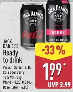 Aldi Nord JACK DANIEL'S Ready to drink Angebot