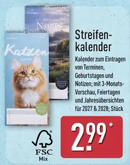 Aldi Nord Streifenkalender Angebot