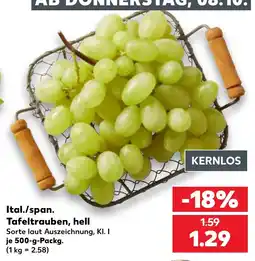 Kaufland Ital./span. Tafeltrauben, hell Angebot