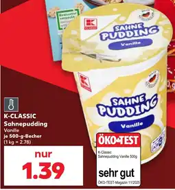 Kaufland K-Classic Sahnepudding Angebot
