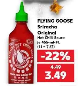 Kaufland FLYING GOOSE Sriracha Original Hot Chilli Sauce Angebot