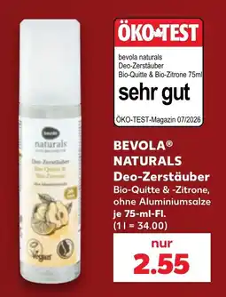 Kaufland BEVOLA NATURALS Deo-Zerstäuber Bio-Quitte & -Zitrone Angebot